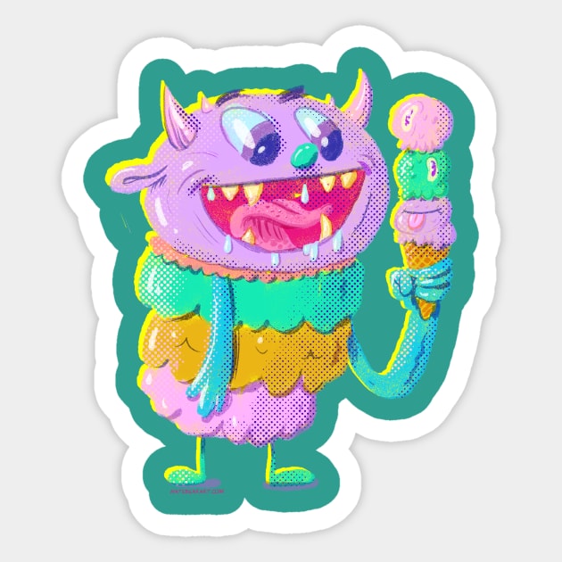 Ice Cream Monster Sticker by natebear